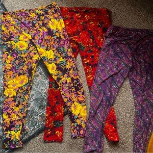 LuLaRoe TC Leggings Bundle (3) - Floral and Geometric Patterns